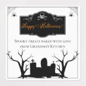 Spooky Graveyard Halloween Etiketten (Design 2)