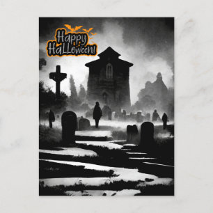 Spooky Graveyard Halloween Feiertagspostkarte