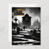 Spooky Graveyard Halloween Feiertagspostkarte (Vorne/Hinten)