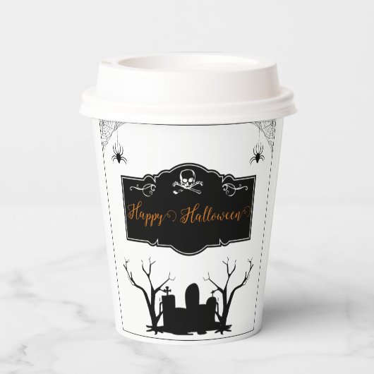 Spooky Graveyard Halloween Pappbecher (Rückseite)