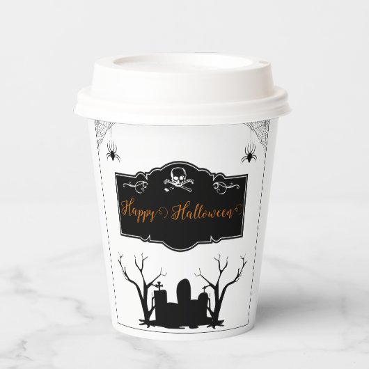 Spooky Graveyard Halloween Pappbecher (Vorderseite)
