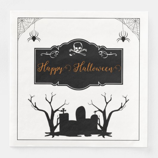 Spooky Graveyard Halloween Serviette (Vorderseite)