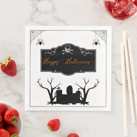 Spooky Graveyard Halloween Serviette (Beispiel)