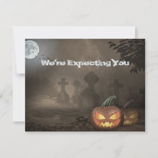 Spooky Graveyard Party lädt mit blutigem Text ein Einladung (Vorderseite)