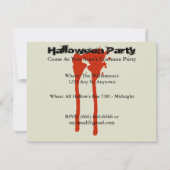 Spooky Graveyard Party lädt mit blutigem Text ein Einladung (Rückseite)