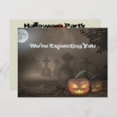 Spooky Graveyard Party lädt mit blutigem Text ein Einladung (Vorne/Hinten)