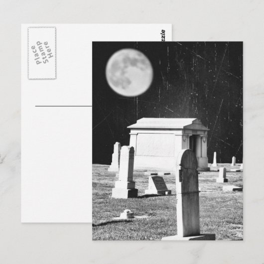 Spooky Graveyard Postcard Postkarte (Vorne/Hinten)