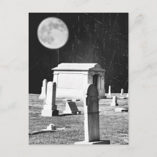 Spooky Graveyard Postcard Postkarte