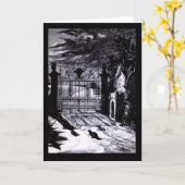 Spooky Graveyard-Szene Halloween-Karte Karte (Gelbe Blume)