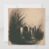 Spooky Graveyard Vintag Illustration Goth Karte (Vorderseite)