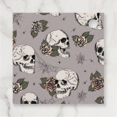 Spooky Gray Gothic Skull und Rose Vielen Dank Geschenkanhänger (Rückseite)