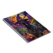 Spooky Great Dane Halloween Hexenkürbis Notizblock (Rechte Seite)