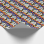 Spooky Great Pyrenäen Hund Halloween Hexenkürbis Geschenkpapier (Ecke)