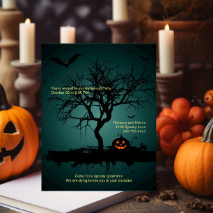 Spooky Green Grunge Halloween-Party Einladung