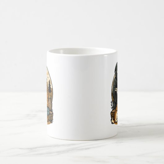 Spooky Grim Reaper with Girl and Dog Skeleton Art Kaffeetasse (Mittel)