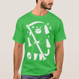 Spooky Grim Sensenmann Cat T-Shirt