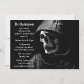 Spooky Grim Sensenmann Fotografy Halloween-Party Einladung (Rückseite)