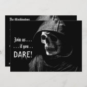 Spooky Grim Sensenmann Fotografy Halloween-Party Einladung (Vorne/Hinten)