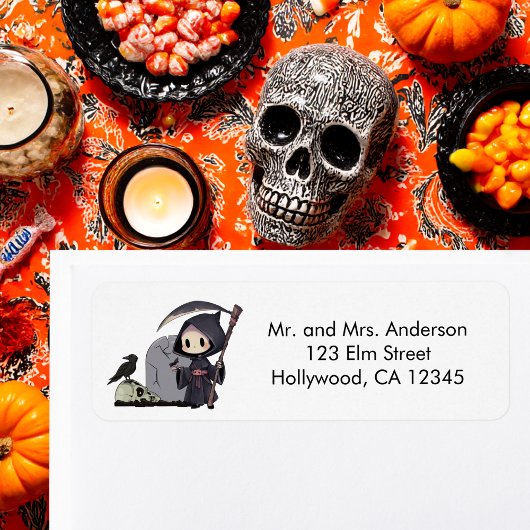 Spooky Grim Sensenmann Graveyard Crow Gothic Hallo