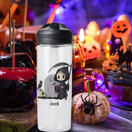 Spooky Grim Sensenmann Graveyard Crow Gothic Hallo Trinkflasche