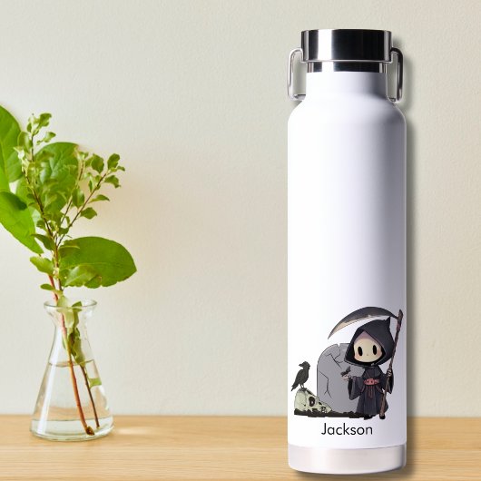 Spooky Grim Sensenmann Graveyard Crow Gothic Hallo Trinkflasche