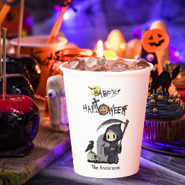 Spooky Grim Sensenmann Graveyard Gothic Kids Hallo Pappbecher