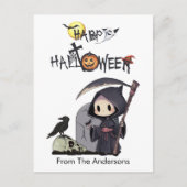 Spooky Grim Sensenmann Graveyard Gothic Kids Hallo Postkarte (Vorderseite)