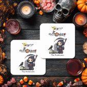 Spooky Grim Sensenmann Graveyard Gothic Kids Hallo Rechteckiger Pappuntersetzer