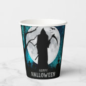 Spooky Grim Sensenmann Graveyard Halloween-Party Pappbecher (Rückseite)