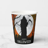Spooky Grim Sensenmann Graveyard Halloween-Party Pappbecher (Rückseite)