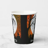 Spooky Grim Sensenmann Graveyard Halloween-Party Pappbecher (Links)