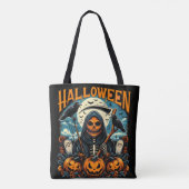 Spooky Grim Sensenmann Pumpkin Halloween Graveyard Tasche (Rückseite)