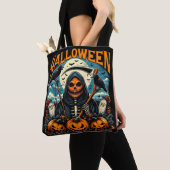Spooky Grim Sensenmann Pumpkin Halloween Graveyard Tasche (Von Nahem)