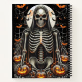 Spooky Grim Skeleton & Glows Pumpkins Halloween Notizblock (Rückseite)