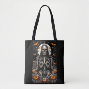 Spooky Grim Skeleton & Glows Pumpkins Halloween Tasche