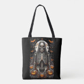 Spooky Grim Skeleton & Glows Pumpkins Halloween Tasche (Rückseite)