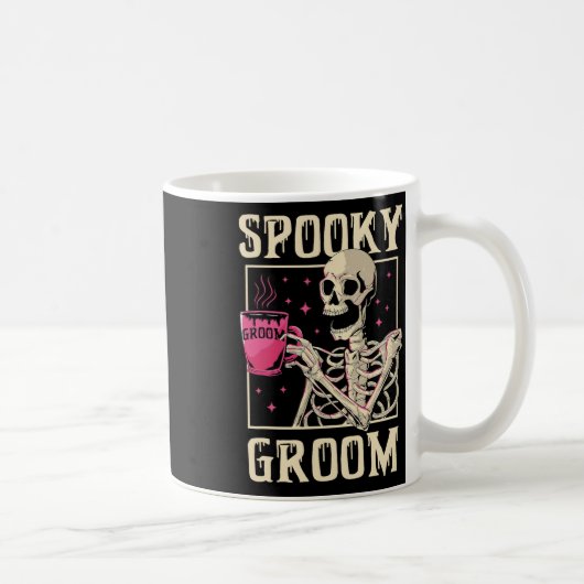 Spooky Groom Skeleton Halloween Wedding Bachelor P Kaffeetasse (Rechts)