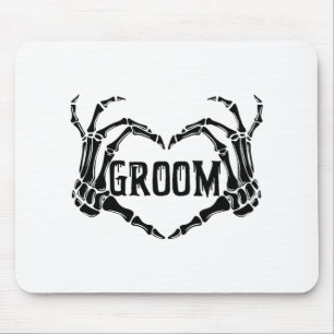 Spooky Groom Skeleton Hands Verlobung Wedding Hal Mousepad