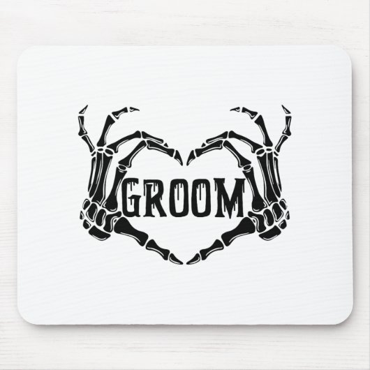 Spooky Groom Skeleton Hands Verlobung Wedding Hal Mousepad (Vorne)