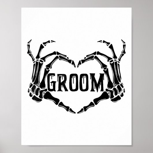 Spooky Groom Skeleton Hands Verlobung Wedding Hal Poster (Vorne)