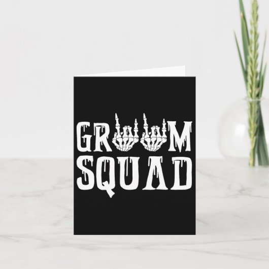 Spooky Groom Squad Gothic Wedween Bachel Karte (Vorderseite)