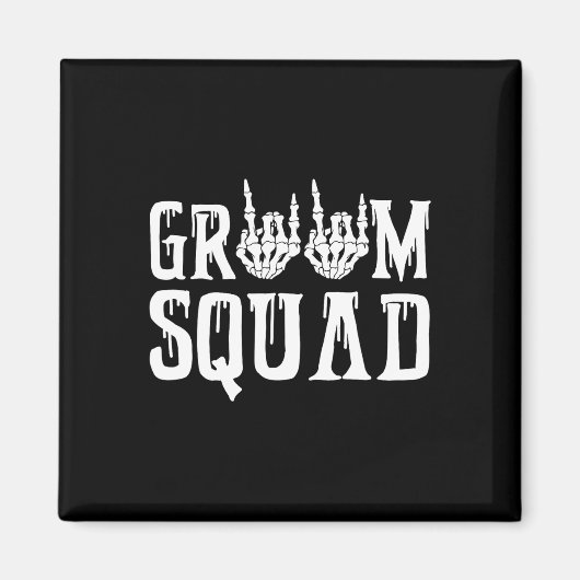 Spooky Groom Squad Gothic Wedween Bachel Magnet (Vorne)