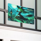 Spooky-grüne Aura Halloween-Hexe Banner (Äußeres Gebäude)
