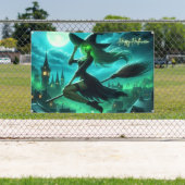 Spooky-grüne Aura Halloween-Hexe Banner (InSitu)