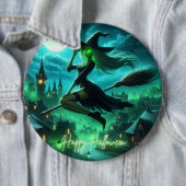 Spooky-grüne Aura Halloween-Hexe Button (Beispiel)