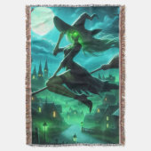 Spooky-grüne Aura Halloween-Hexe Decke (Vorderseite Vertikal)
