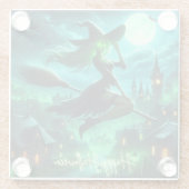 Spooky-grüne Aura Halloween-Hexe Glasuntersetzer (Rückseite)