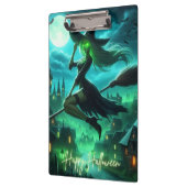 Spooky-grüne Aura Halloween-Hexe Klemmbrett (Links)