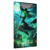 Spooky-grüne Aura Halloween-Hexe Klemmbrett (Rechts)
