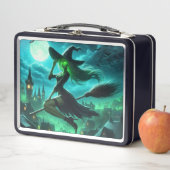 Spooky-grüne Aura Halloween-Hexe Metall Brotdose (Beispiel)